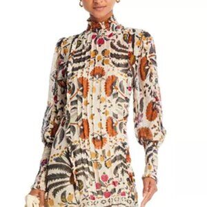 Farm Rio Palms Paradise Sand High Neck Dress NWOT